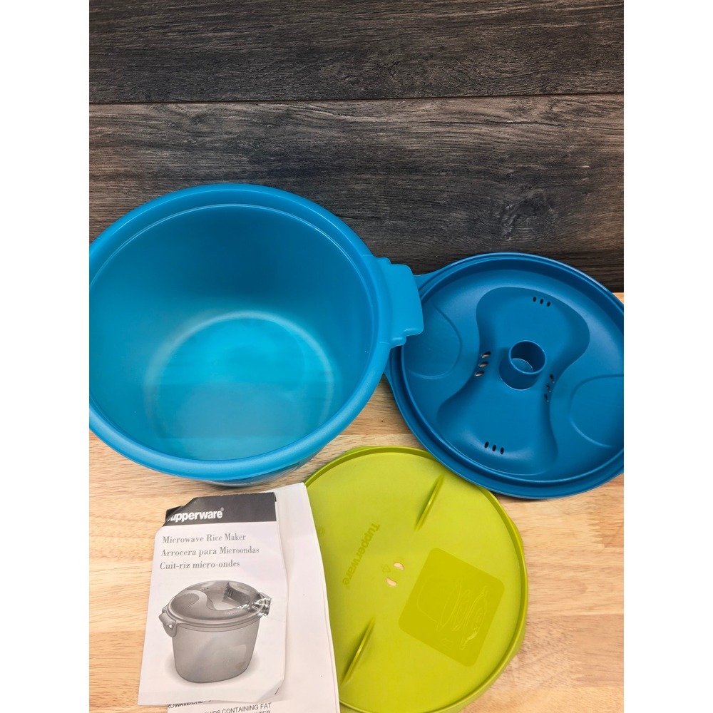 Tupperware Microwave Rice Maker Blue 3L Steamer Cooker 6451A-4 with Instructions